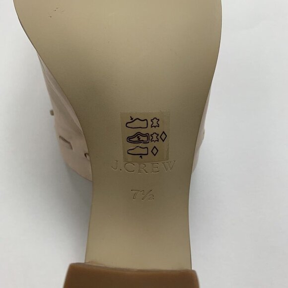 J. CREW MARLOW HUARACHE MULES Leather Light Blush 3.5" Heel Sz 7.5 New with box - Picture 7 of 11